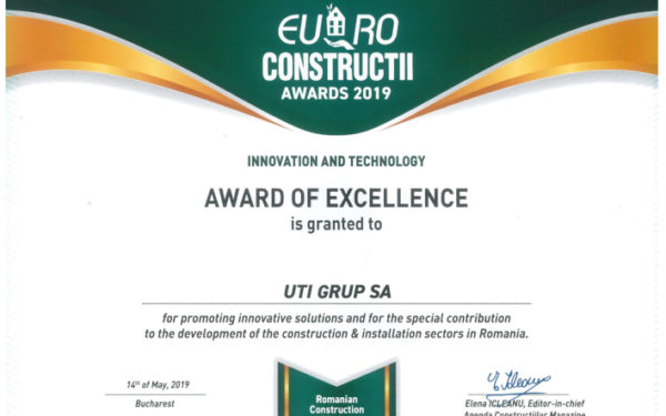 UTI GRUP has been awarded the Euro Construcții 2019 trophy